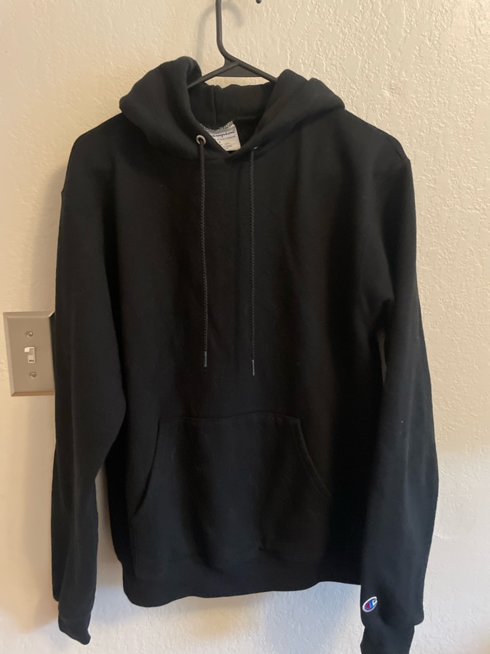 Champion Black Hoodie with Drawstring Hood